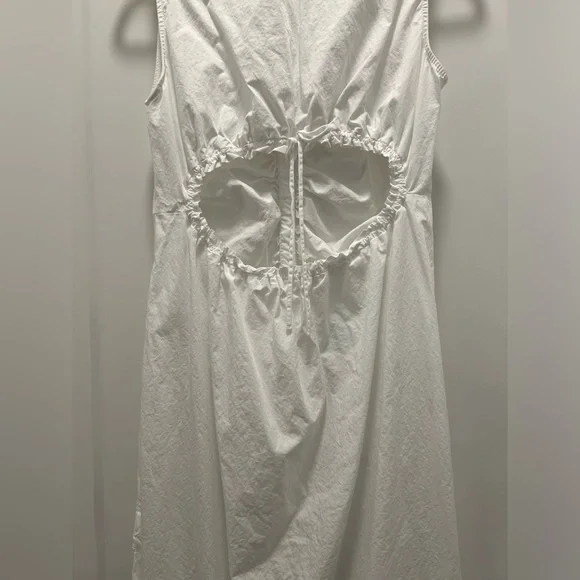 Zara white cutout midi shirt dress - M - Picture 4 of 6